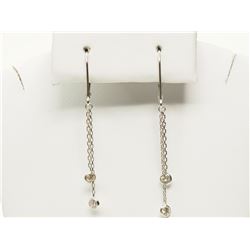 #33-14K W/GOLD DIAMOND DROP STYLE EARRINGS
