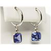 Image 3 : #36-14K W/GOLD TANZANITE &DIAMOND EARRINGS