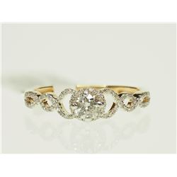 #37-14K YELLOW GOLD DIAMOND RING SIZE 7
