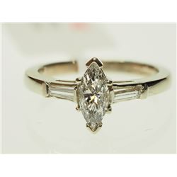 #39-14K WHITE GOLD DIAMOND & RING SIZE 5.5