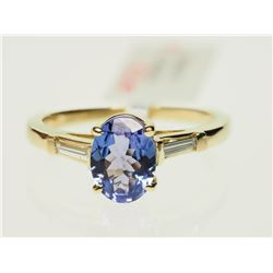 #40-14K YELLOW GOLD TANZANITE & DIAMOND RING