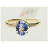 Image 1 : #40-14K YELLOW GOLD TANZANITE & DIAMOND RING