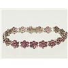 Image 2 : #41-STERLING SILVER RUBY BRACELET