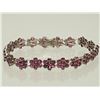 Image 3 : #41-STERLING SILVER RUBY BRACELET