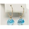 Image 2 : #43-14K Y/GOLD BLUE TOPAZ TEAR DROP EARRINGS