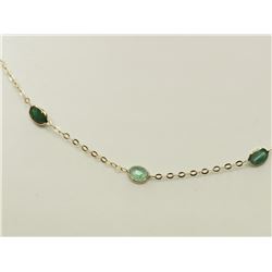 #44-10K YELLOW GOLD EMERALD NECKLACE