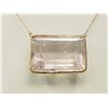 Image 1 : #46-14K YELLOW GOLD LARGE KUNZITE NECKLACE