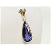 Image 1 : #47-14K Y/GOLD TANZANITE & DIAMOND PENDANT