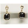 Image 1 : #48-14K Y/GOLD BLK DIAMOND& W/DIAMOND EARRINGS