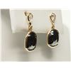 Image 3 : #48-14K Y/GOLD BLK DIAMOND& W/DIAMOND EARRINGS