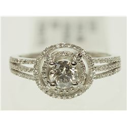 #50-14K WHITE GOLD DIAMOND RING SIZE 6.5