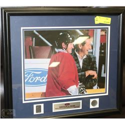 WAYNE GRETZKY/FORD DOUBLE MATTE FRAMED HOCKEY
