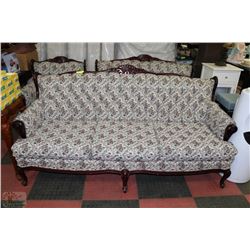 3PC VICTORIAN MATERIAL STYLE COUCH,LOVESEAT,CHAIR