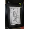 Image 1 : FRAMED SIGNED IAN LANG PEN DRAWING 21"X30"