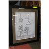 Image 1 : FRAMED SIGNED IAN LANG PEN DRAWING 23"X28"