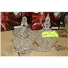 Image 1 : 2 CRYSTAL  SUGAR BOWLS , 1 IS FOOTED