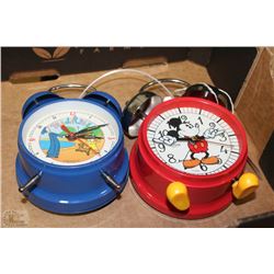 LOT OF 2 ALARM CLOCKS - MICKEY MOUSE & MADELINE
