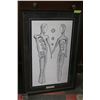 Image 1 : FRAMED SIGNED IAN LANG PEN DRAWING 25"X37"