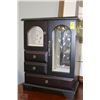 Image 1 : WOOD JEWELLERY CHEST WITH ETCHED GLASS DOORS