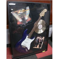 FRAMED AUTHENTIC ZZTOP MEMORABILIA WITH COA  INCL