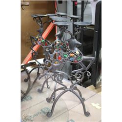 LOT OF 3 REINDEER CANDLE HOLDERS