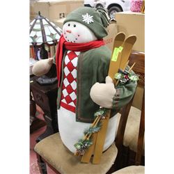 LARGE SNOWMAN 34" TALL WITH SKIIS