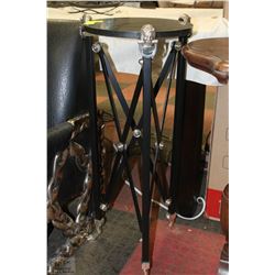 TALL BLACK SIDE TABLE WITH LION FACES & CLAW FEET