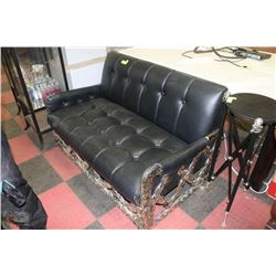 LEATHER ANTIQUE LOVE SEAT
