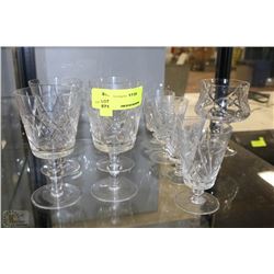 9 PINWHEEL CRYSTAL GLASSES