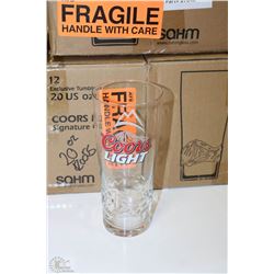 CASE OF 12 NEW COORS LIGHT SIGNATURE 20OZ GLASSES