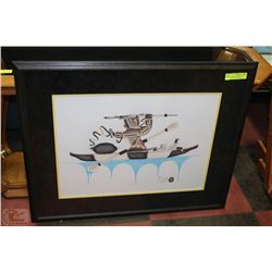 ORIGINAL ESKIMO ART WORK SIGNED BY PETER RAGEE