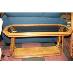 OAK ENTRANCE TABLE WITH GLASS