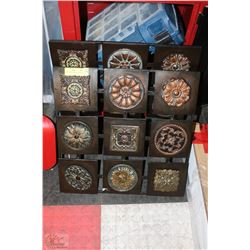 A PAIR OF 2 METAL WALL DISPLAYS