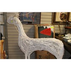 LARGE PAINTED WICKER REINDEER (62"H X 50"L X 8"
