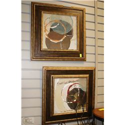 SET OF 2 ABSTRACT PAINTING FRAMED 20"X20"