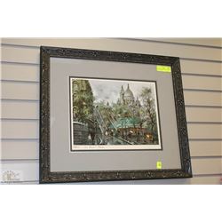 VINTAGE FRAMED PRINT OF PARIS "SACRE-COEUR"