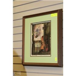 FRAMED 3D PAPER ART OF VIOLIN (16" X 18.5")