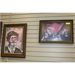 2 CLOWN PICTURES EACH PICTURE IS 15"X23" APPROX.