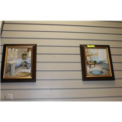 SET OF 2 BATHROOM FRAMED PRINTS 11"X14"