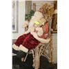 Image 1 : SITTING SANTA ORNAMENT WITH WOODEN "WILLOW" CHAIR
