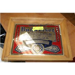 BUDWEISER MIRRORED BEER SIGN