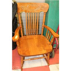 WOOD CARVED ROCKING CHAIR