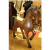 Image 1 : LARGE HAND CARVED SOLID WOOD HORSE STATUE