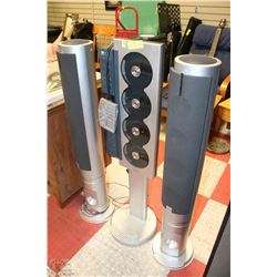 SANYO 4 DISK STEREO PLAYER AND SPEAKERS ON STANDS