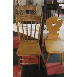 LOT OF 4 ASSORTED WOOD CHAIRS