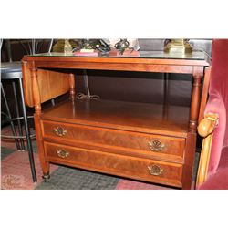 WOODEN SERVING TABLE HUTCH