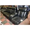 Image 1 : BLACK LEATHERETTE RECLINING SOFA AND CHAIR WITH