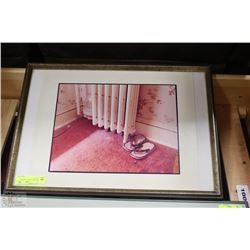 FRAMED PICTURE OF SLIPPERS 24"X18"
