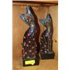 Image 1 : PAIR OF HANDPAINTED CAT ORNAMENTS