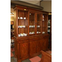 LARGE 7FT WOOD BUFFET AND HUTCH